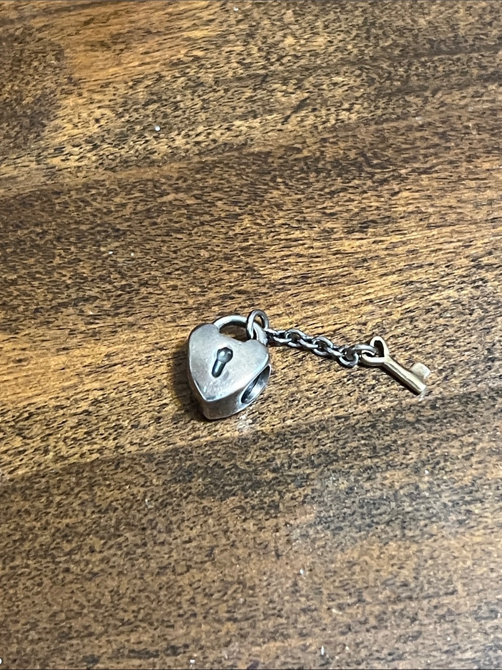 Pandora Silver Heart Lock and Key Dangle Charm